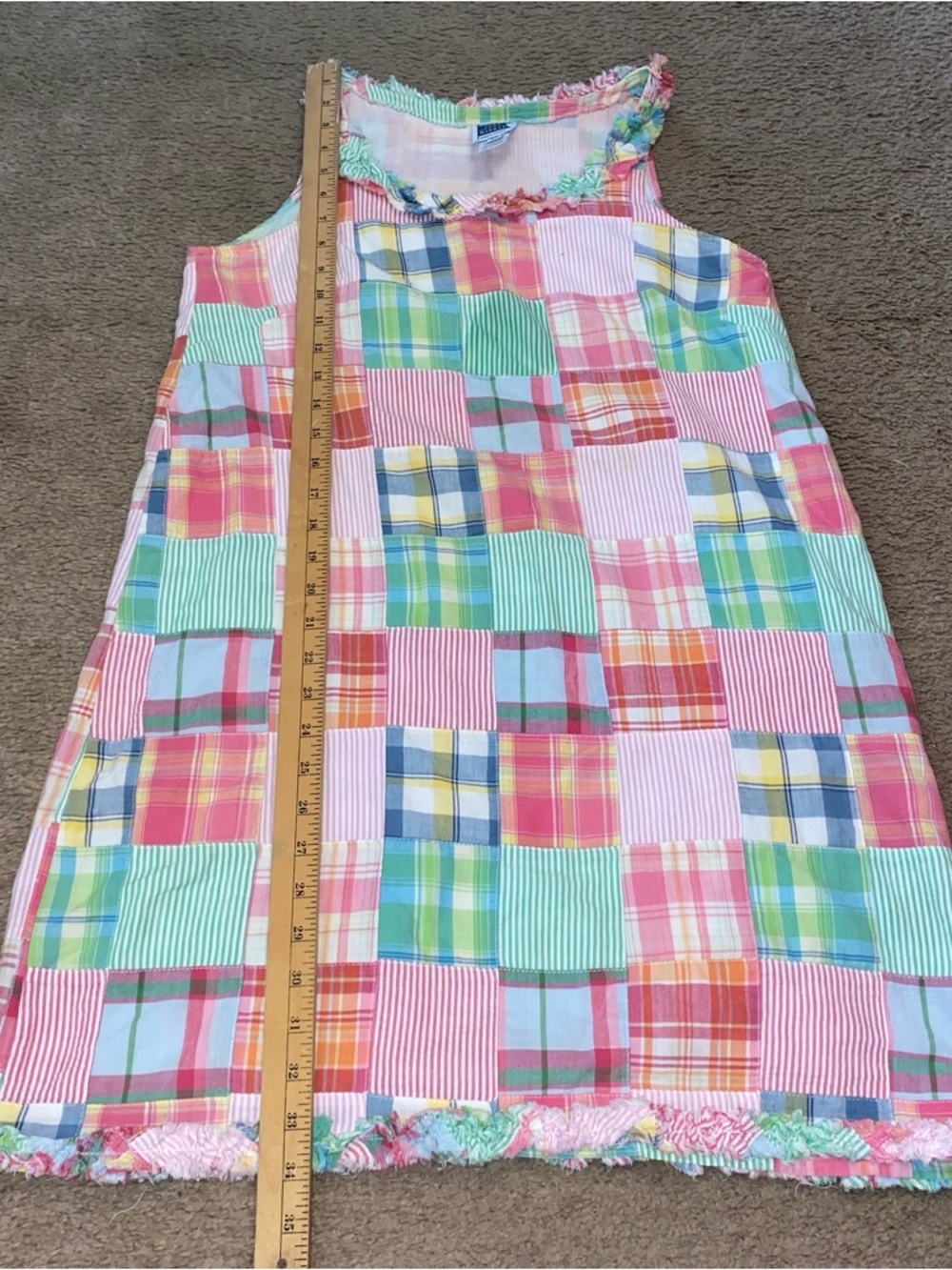 Girls Patchwork Ruffle-Trim Sundress - Multicolor - Picture 5 of 6